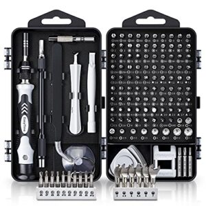 precision screwdriver set, 138 in 1 professional computer repair tool kit with 117 bit, compatible for laptop, pc, tablet, iphone, macbook, ipad, ps4, xbox, rc car and electronics