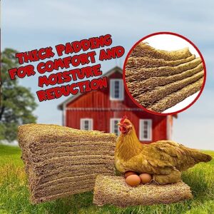 Backyard Barnyard 12 Pack Chicken Nesting Box Pad Made in USA! 13 x 13 Excelsior Liner for Coop Aspen Hay Fiber Poultry Bedding for Egg Laying Hens Pollos Chook