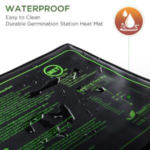 MET Certified Seedling Heat Mat, Seedfactor Adjustable Temperature Waterproof Durable Germination Station Heat Mat, Warm Hydroponic Heating Pad for Indoor Home Gardening Seed Starter