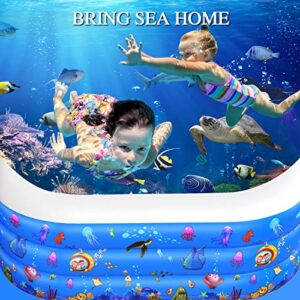 Inflatable Swimming Pool, Kiddie Pool, Family Lounge Pool for Kids, Adult, Infant, Toddlers, 120" X 72" X 22" Thickened Blow Up Pool, Easy Set Swimming Pool for Outdoor, Backyard, Garden