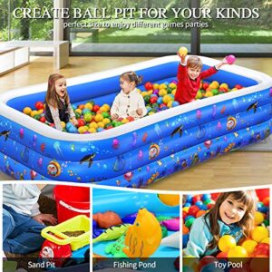 Inflatable Swimming Pool, Kiddie Pool, Family Lounge Pool for Kids, Adult, Infant, Toddlers, 120" X 72" X 22" Thickened Blow Up Pool, Easy Set Swimming Pool for Outdoor, Backyard, Garden