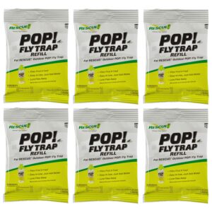 rescue! pop! fly trap bait refill – outdoor use – 6 pack