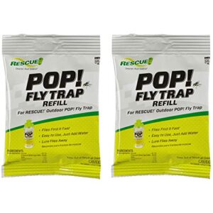 rescue! pop! fly trap bait refill – outdoor use – 2 pack
