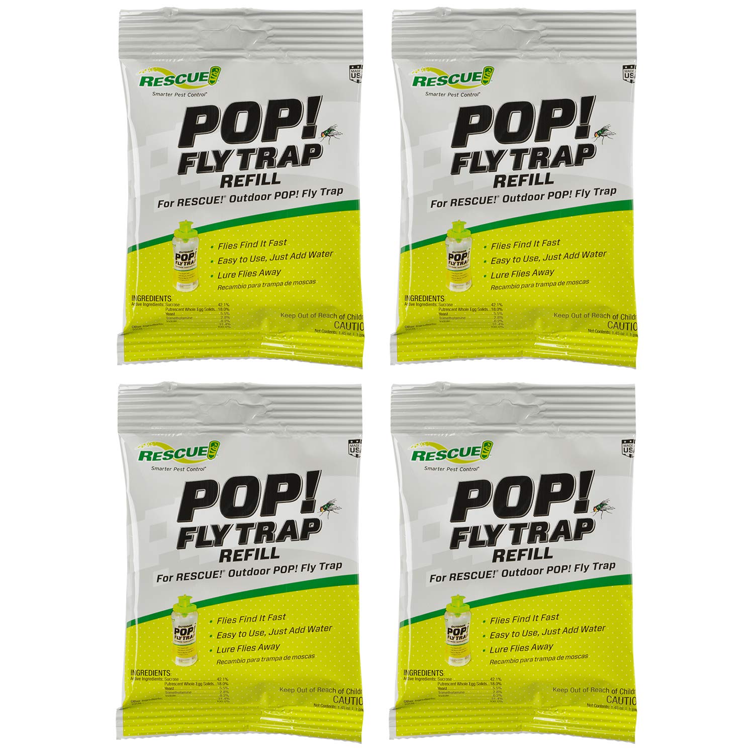 RESCUE! POP! Fly Trap Bait Refill – Outdoor Use – 4 Pack
