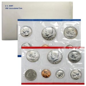 1981 united states mint set - sealed 13 coin set uncirculated