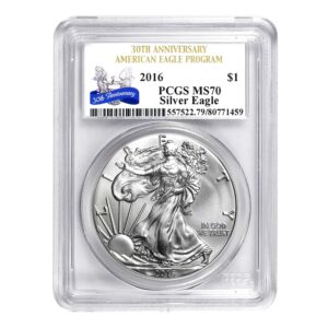 2016 american silver eagle $1 ms-70 pcgs