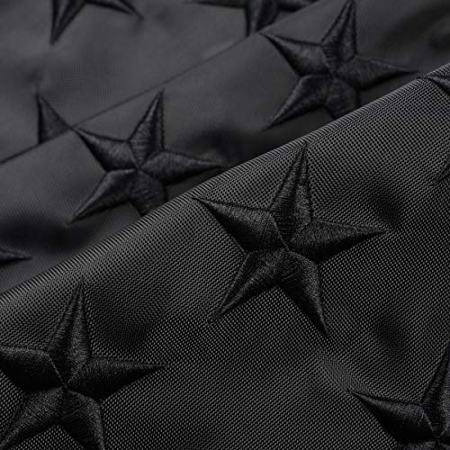 All Black American Flag 3x5 ft Outdoor - Embroidered Stars, Sewn Stripes, Brass Grommets Blackout Tactical US Black Flag, Heavy Duty 300D Nylon USA Flag