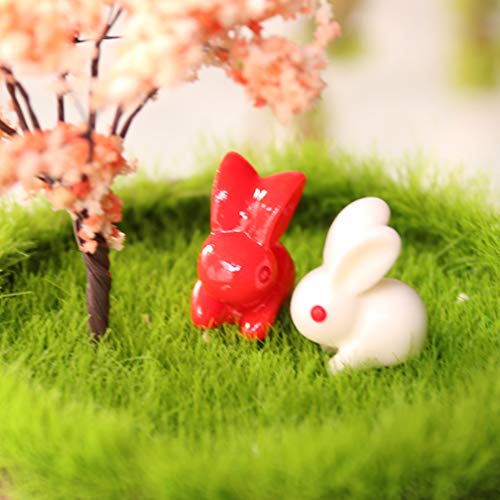 20pcs Mini Rabbit Figurine Micro Landscape Figurine Miniature Garden Figurines Bunny Rabbit Statues Micro Landscape Miniature Bonsai Ornament Ornaments Animal Fairy Garden Cartoon