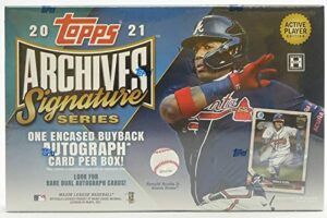 2021 topps archives signature series mlb baseball active player edition box (one encased #'d autograph card/bx)