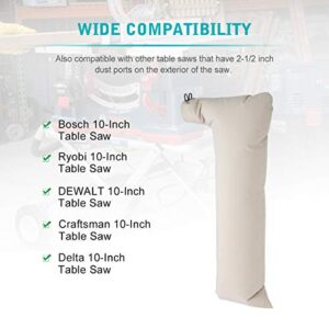 LANMU Table Saw Dust Collector Bag Compatible with Bosch/Dewalt/Ryobi/Craftsman/RIGID/Delta/Porter Cable/Makita/Metabo/Kobalt/Skilsaw 10" Tablesaws with 2.5" Dust Port
