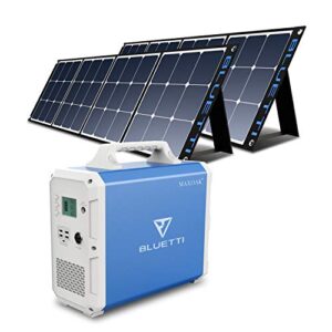 bluetti 2400wh portable power station eb240, lithium battery pack solar generator with 2x110v/1000w pure sine wave ac outlets, 45w pd, backup power storage for home emergency, outdoor camping