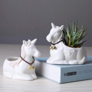 1pc Mini Succulent Pot indoor planters animal flower pot Flower planting Pot decorative pot planter unicorn Planter flower pot table decoration garden planters white cactus Cartoon