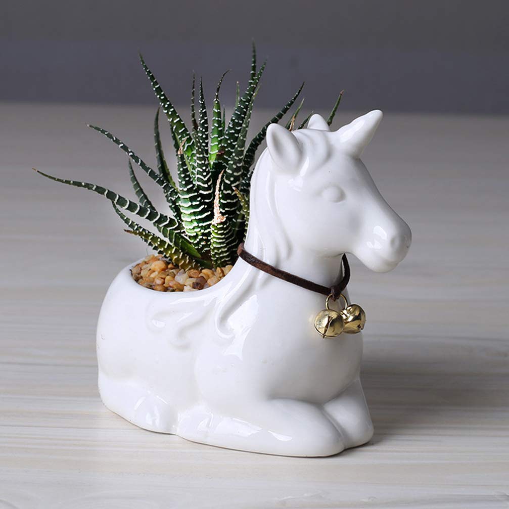 1pc Mini Succulent Pot indoor planters animal flower pot Flower planting Pot decorative pot planter unicorn Planter flower pot table decoration garden planters white cactus Cartoon