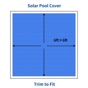 BigXwell Hot Tub Cover Solar Pool Cover, 16-mil 6 x 6 Foot Square Solar Pool Heater Heavy-Duty Heat Retaining Solar Blanket Cover for Spa Hot Tub