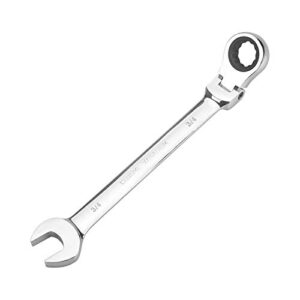 flzosper 3/4 inch sae flex-head geared ratchet wrench,box end head 72-tooth ratcheting combination wrench spanner