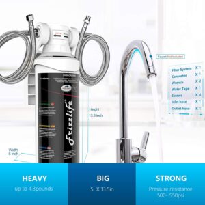 Frizzlife MK99 Under Sink Water Filter with IMC-2 Ice Maker Installation Kit - FZ-2 Extra Cartridge Included