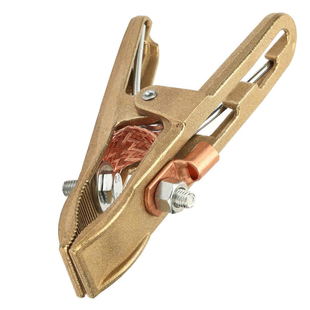 260/300/500A Copper Welding Earth Clip,Brass Material A Shape Ground Welding Earth Clamp Electroplated Ground Clamp for Welding Machine/Manual Welder/Welding Equipment(500A)