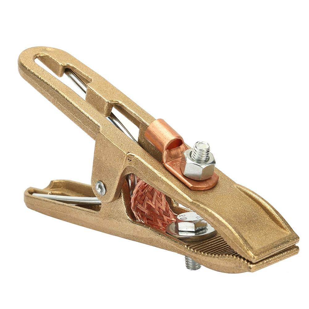 260/300/500A Copper Welding Earth Clip,Brass Material A Shape Ground Welding Earth Clamp Electroplated Ground Clamp for Welding Machine/Manual Welder/Welding Equipment(500A)