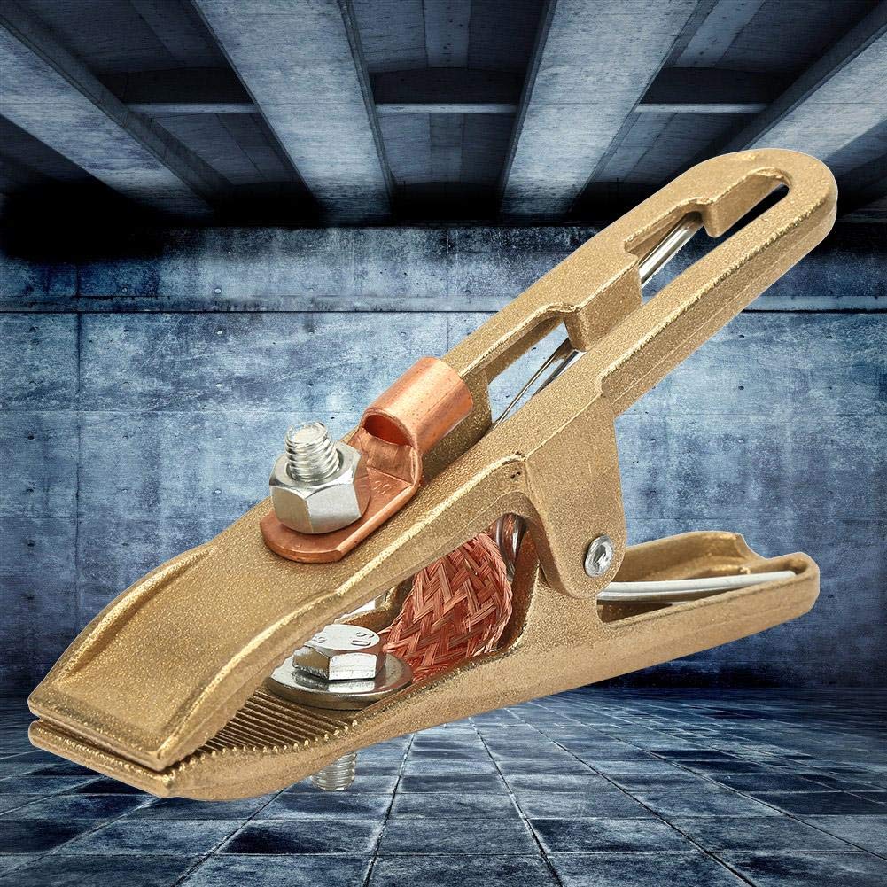 260/300/500A Copper Welding Earth Clip,Brass Material A Shape Ground Welding Earth Clamp Electroplated Ground Clamp for Welding Machine/Manual Welder/Welding Equipment(500A)