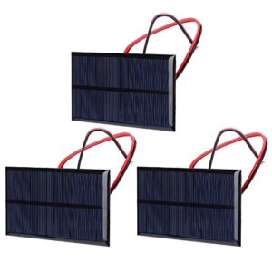 3Pcs Mini Solar Panel DC 6V Polysilicon Solar Cell Charger Module Solar DIY System Kits with 30cm Cable