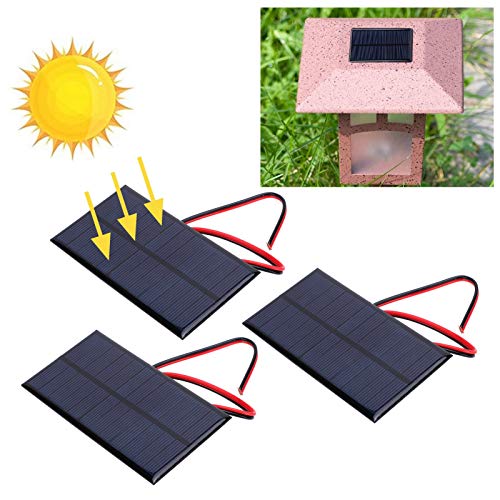 3Pcs Mini Solar Panel DC 6V Polysilicon Solar Cell Charger Module Solar DIY System Kits with 30cm Cable