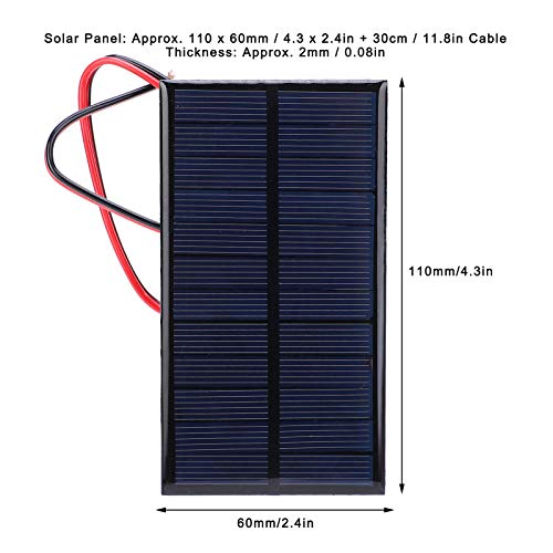 3Pcs Mini Solar Panel DC 6V Polysilicon Solar Cell Charger Module Solar DIY System Kits with 30cm Cable