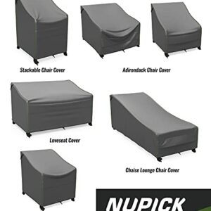 NUPICK Patio Chaise Lounge Cover, 86 Inch Outdoor Furniture Chair Cover, 100% Waterproof, Rip-Stop and Weather Resistant, Grey, Pack of 2