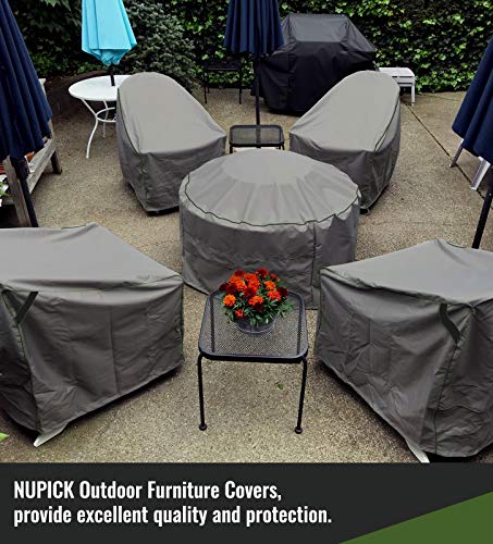 NUPICK Patio Chaise Lounge Cover, 86 Inch Outdoor Furniture Chair Cover, 100% Waterproof, Rip-Stop and Weather Resistant, Grey, Pack of 2