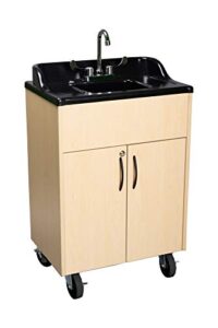 waterworks concession sinks premier portable handwashing station with hot water - maple