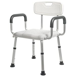 morimoe shower chair for elderly,wide seat,easy assembly,adjustable height,non-slip feet