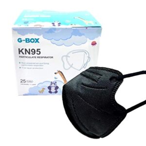 g-box children's 5-layer disposable particulate respirators (25-pcs, individually wrapped) (charcoal black)
