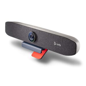 poly studio p15 personal video bar (plantronics + polycom) - 4k video quality - camera, microphones & speaker solution with premium audio & video - certified for zoom and teams
