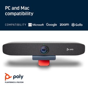 Poly Studio P15 Personal Video Bar (Plantronics + Polycom) - 4K Video Quality - Camera, Microphones & Speaker Solution with Premium Audio & Video - Certified for Zoom and Teams