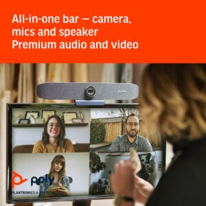 Poly Studio P15 Personal Video Bar (Plantronics + Polycom) - 4K Video Quality - Camera, Microphones & Speaker Solution with Premium Audio & Video - Certified for Zoom and Teams