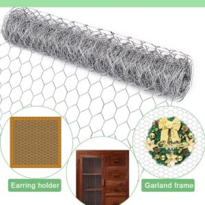 Garden Poultry Chicken Wire Netting - 13.7 '' × 157 '' Garden Fence Animal Barrier, Chicken Wire for Crafts, 1 inch Mesh Poultry Netting Fence, Pet/Rabbit/Chicken Wire Fencing