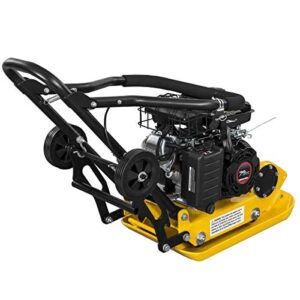 Stark USA 3HP Plate Compactor Gas-Powered 79cc 1843lbs Force 19 x 12.5 inch Plate Construction Concrete Tamper Machine Power Paver