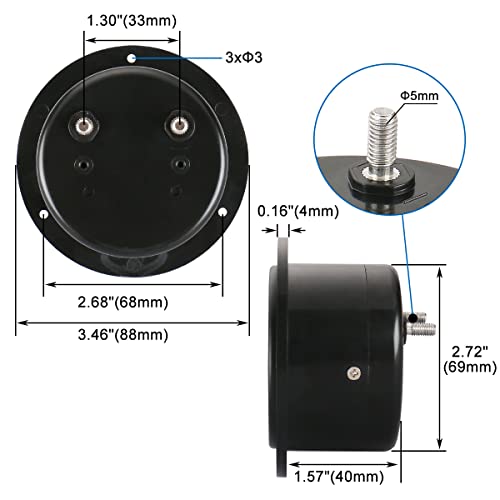 Baomain Round Voltmeter Voltage Meter 62T2 Gauge Analog Panel Class 2.5 AC 150V