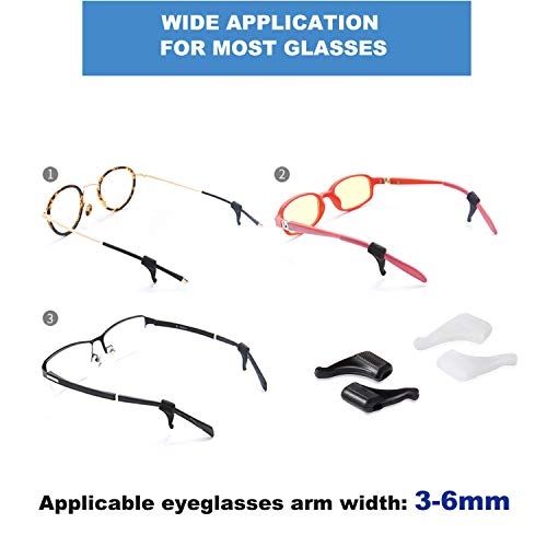 SAIGO Anti-slip Ear Hooks Holder Eyeglasses Retainers Silicone Glasses Temple Holders for Glasses Sunglasses 10 pairs, White