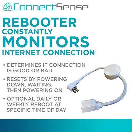 ConnectSense Router Rebooter, Monitors Your Internet Connection and Automatically Reboots Your Router When Failure is Detected, Can Also Power Cycle Other Devices.
