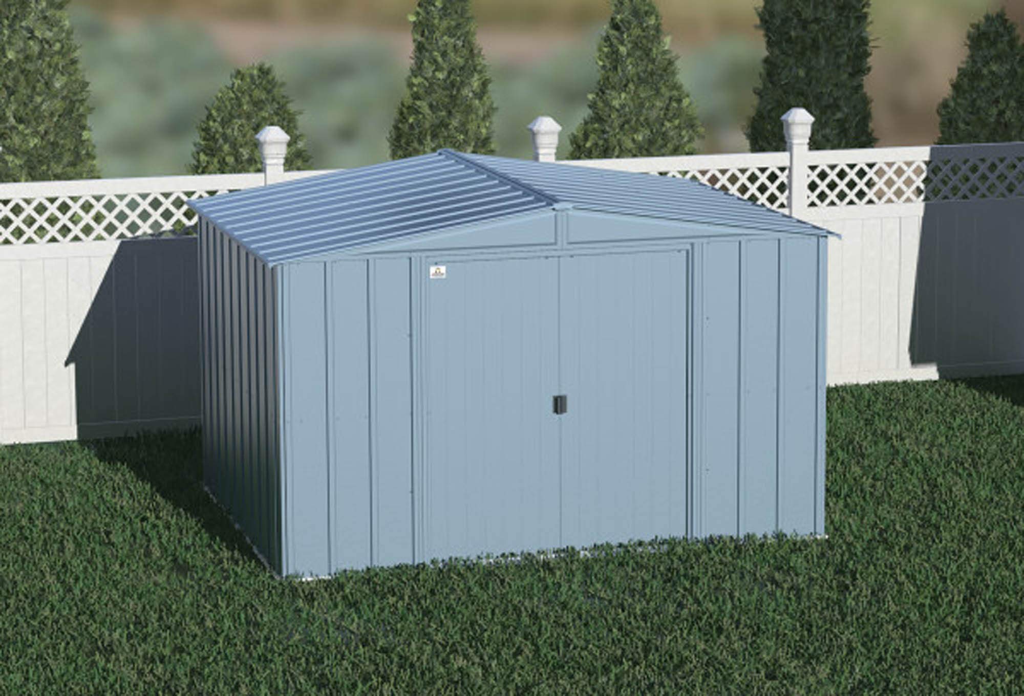 Arrow Classic Steel Storage Shed, 10x8, Blue Grey