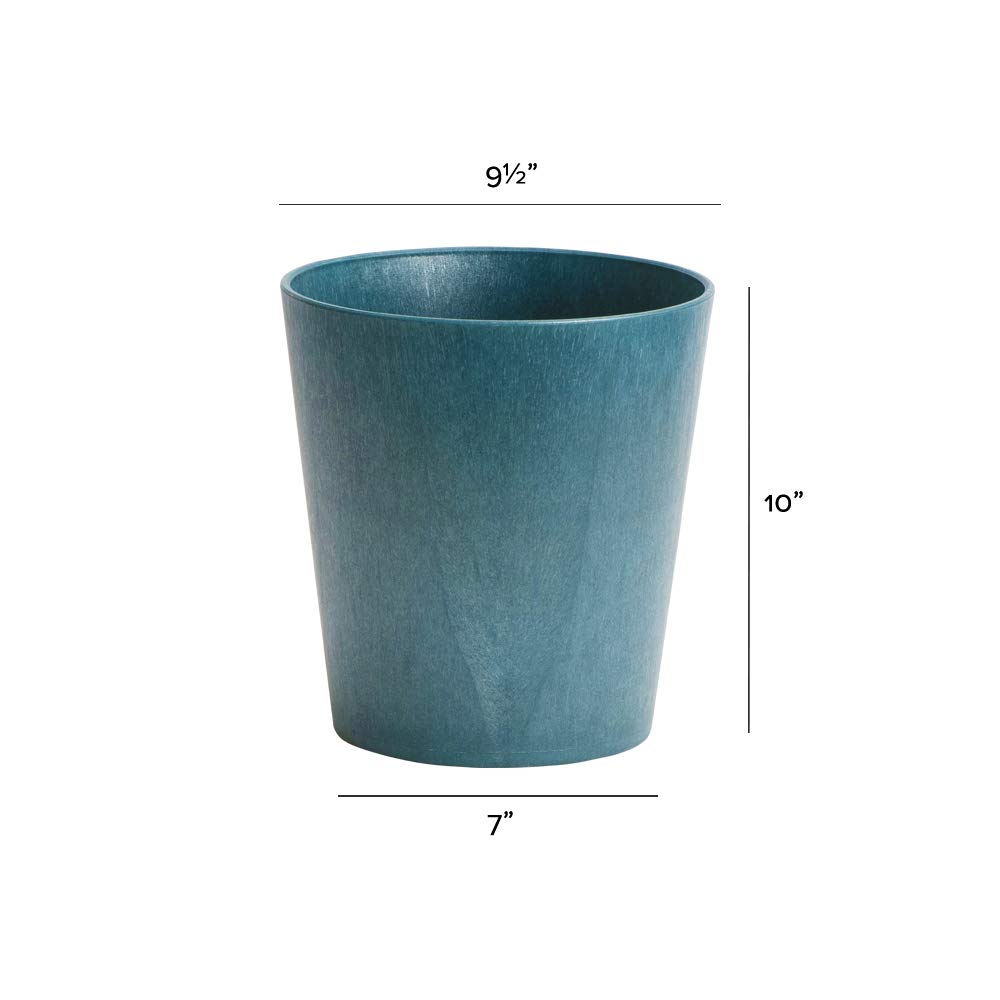 Novelty 63099 Metallic Cache Pot Round Planter, Slate