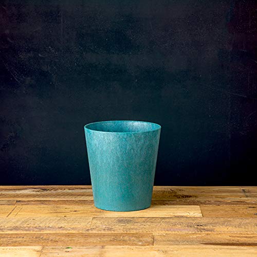 Novelty 63099 Metallic Cache Pot Round Planter, Slate