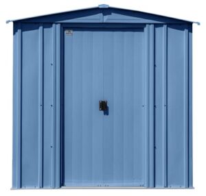arrow classic steel storage shed, 6x7, blue grey