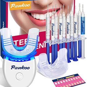 Teeth Whitening Kit with LED Light, 10X Teeth Whitening Gels, 2X Silicone Mouth Trays, Whiten Effectively in 15 Minutes Without Sensitivity, 1-9 Shades Whiter in 1-2 Weeks, 2-3X Faster Than Strips