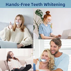 Teeth Whitening Kit with LED Light, 10X Teeth Whitening Gels, 2X Silicone Mouth Trays, Whiten Effectively in 15 Minutes Without Sensitivity, 1-9 Shades Whiter in 1-2 Weeks, 2-3X Faster Than Strips