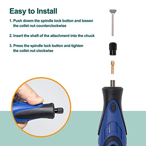 Kinswood Compatible with Rotary Tool 8V 900Ah Lithium Battery variable speed 300pcs Accessories & Shield Attachment, Long Endurance, Sanding, Grinding, Cutting & Engraving