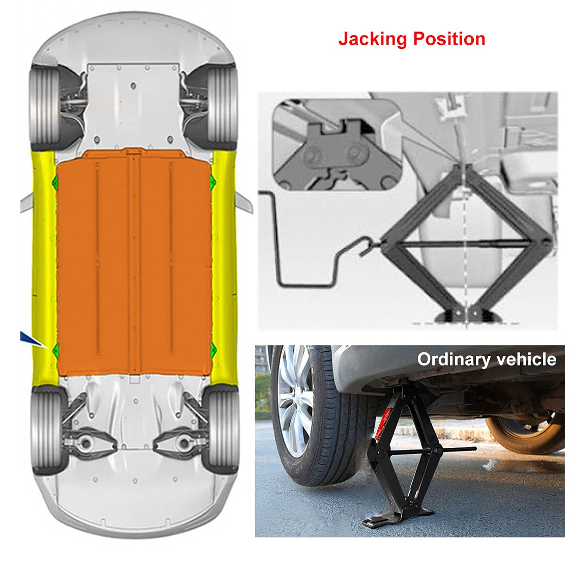 CPROSP Scissor Jack 2 Tons(4,409 lbs) Capacity with Ratchet Handle Effort Saving Just for Emergency Use, not for Weekly Projects