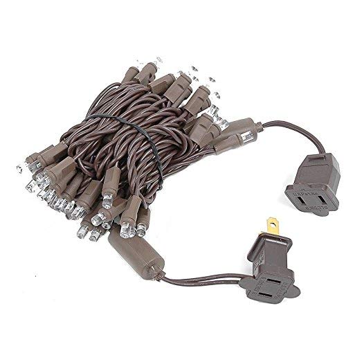 UL Certified LED Christmas String Lights, 17 Feet 50 Count 5MM Wide Angle Christmas Light Set, Brown Wire, Connectable String Light for Patio Garden Wedding Holiday (Warm White)