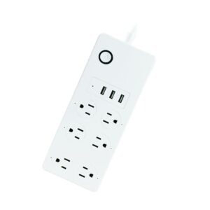 smart power strip, wifi surge protector, voice control compatible with alexa & google assistant, 4 ac outlets 4 usb port, app individual control, timer schedule