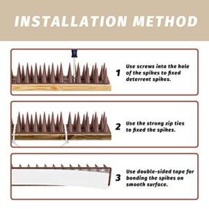 Grovind Bird Spikes Plastic Spikes for Outdoor Bird Spike Security Fence Spikes for Roof, Fountain and Garden